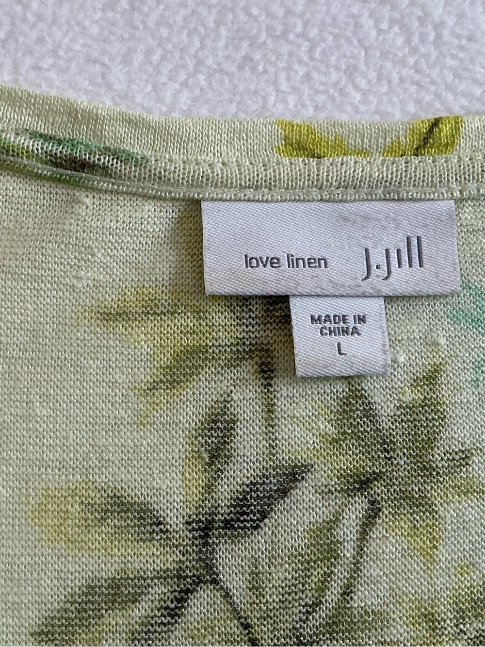 J Jill 100% Linen Tropical Floral Top Short Sleeve Coral Pink Women's L - Picture 6 of 11